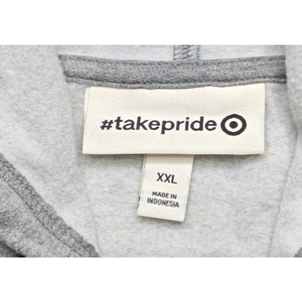 TakePride Everyone Welcome Hoodie XXL Gray Rainbow Graphic Pullover - Picture 3 of 7